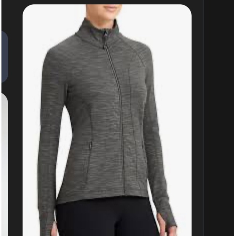 Athleta Striated Hope Full Zip Jacket Breathable Womens Size Small Gray Active‎